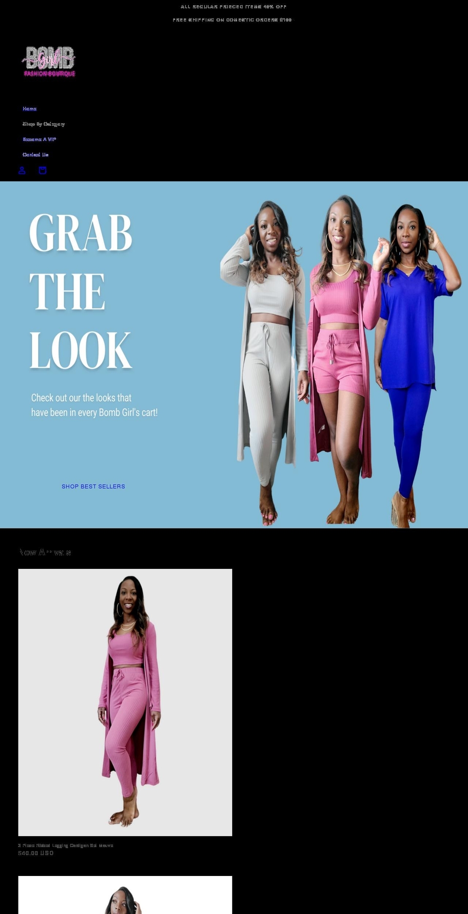 bombgirlfashionboutique.com shopify website screenshot