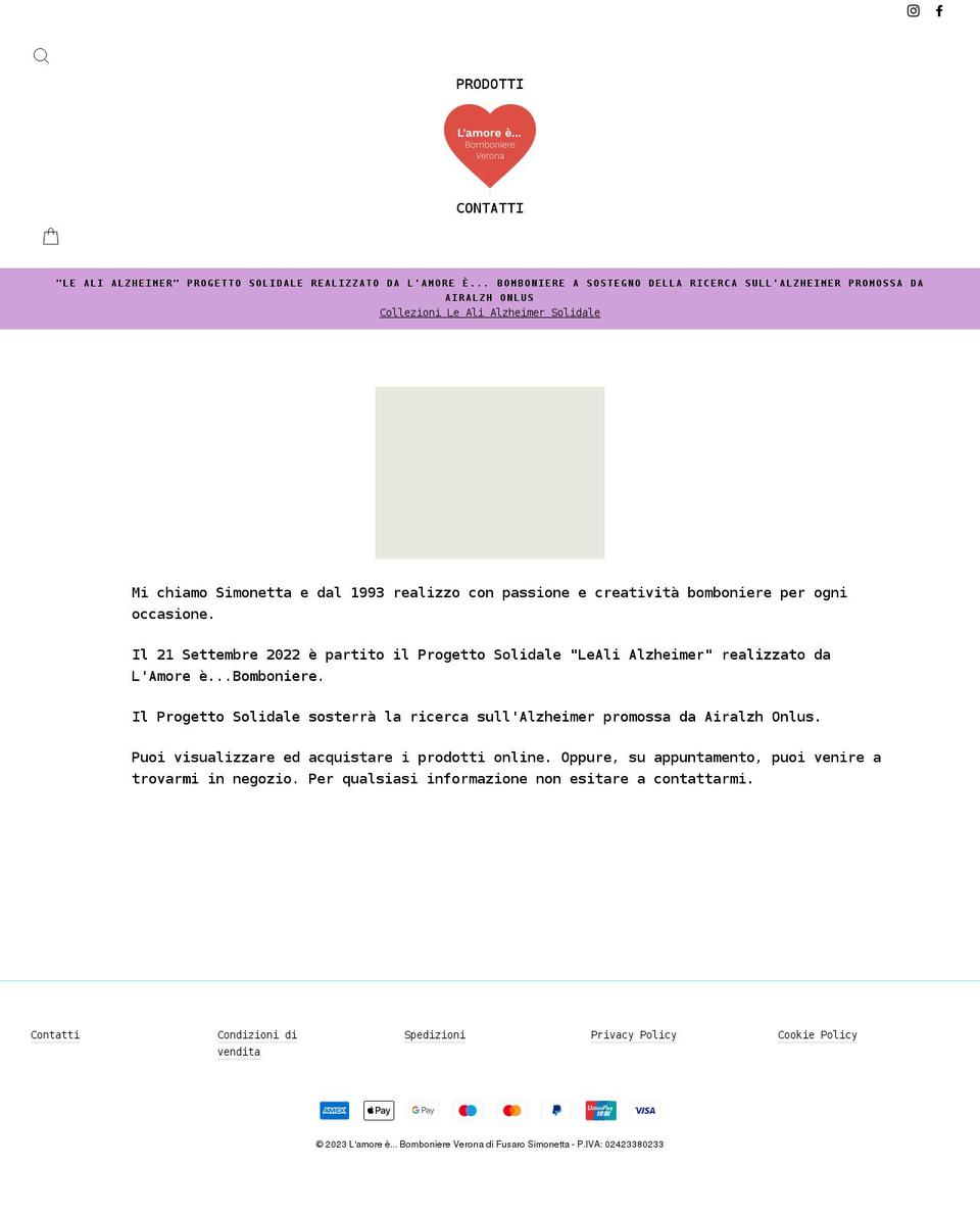 bomboniereverona.it shopify website screenshot