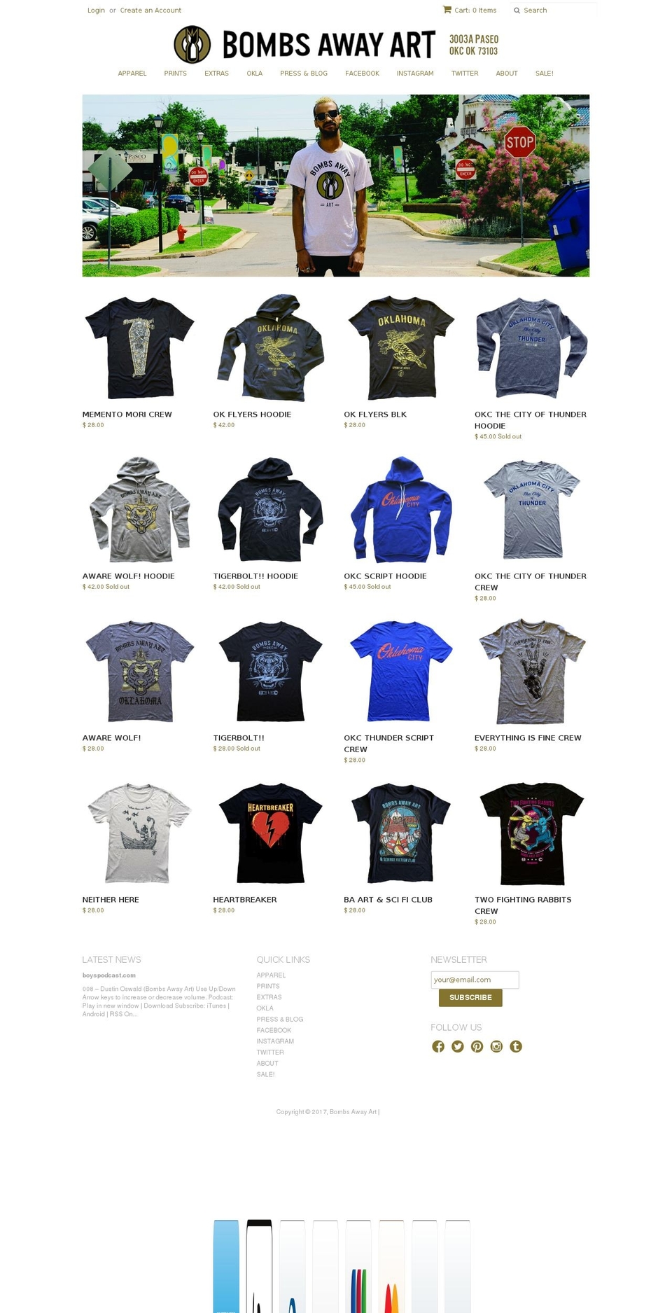 bombsawayart.com shopify website screenshot