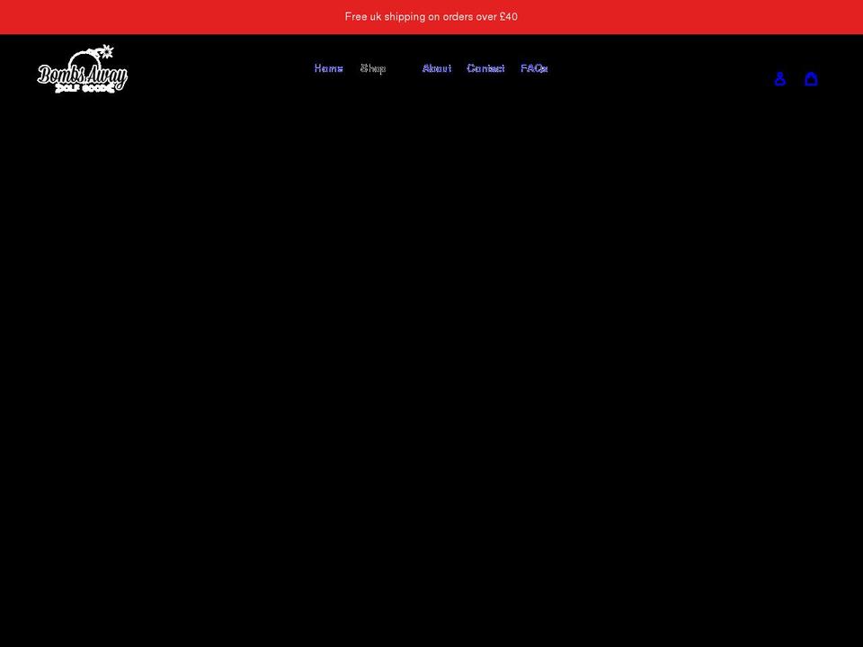 bombsawaygolfgoods.co.uk shopify website screenshot
