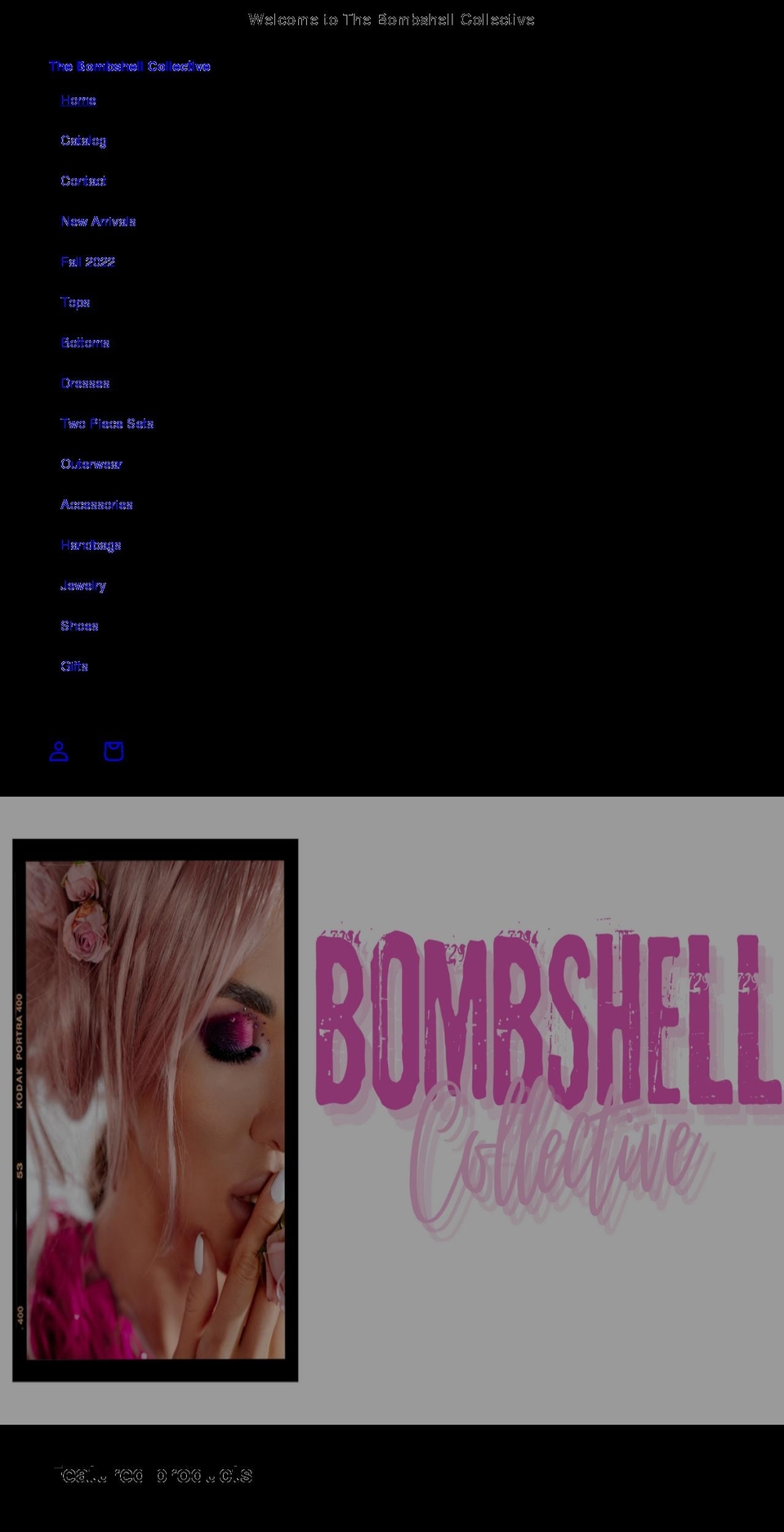 bombshellcollective.com shopify website screenshot