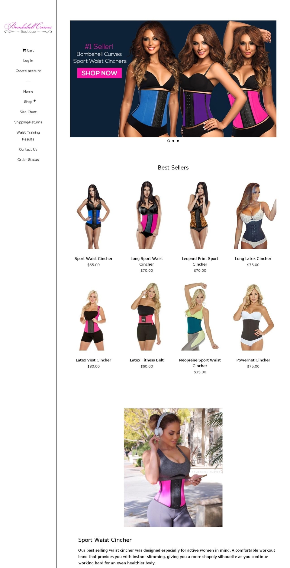 bombshellcurves.com shopify website screenshot