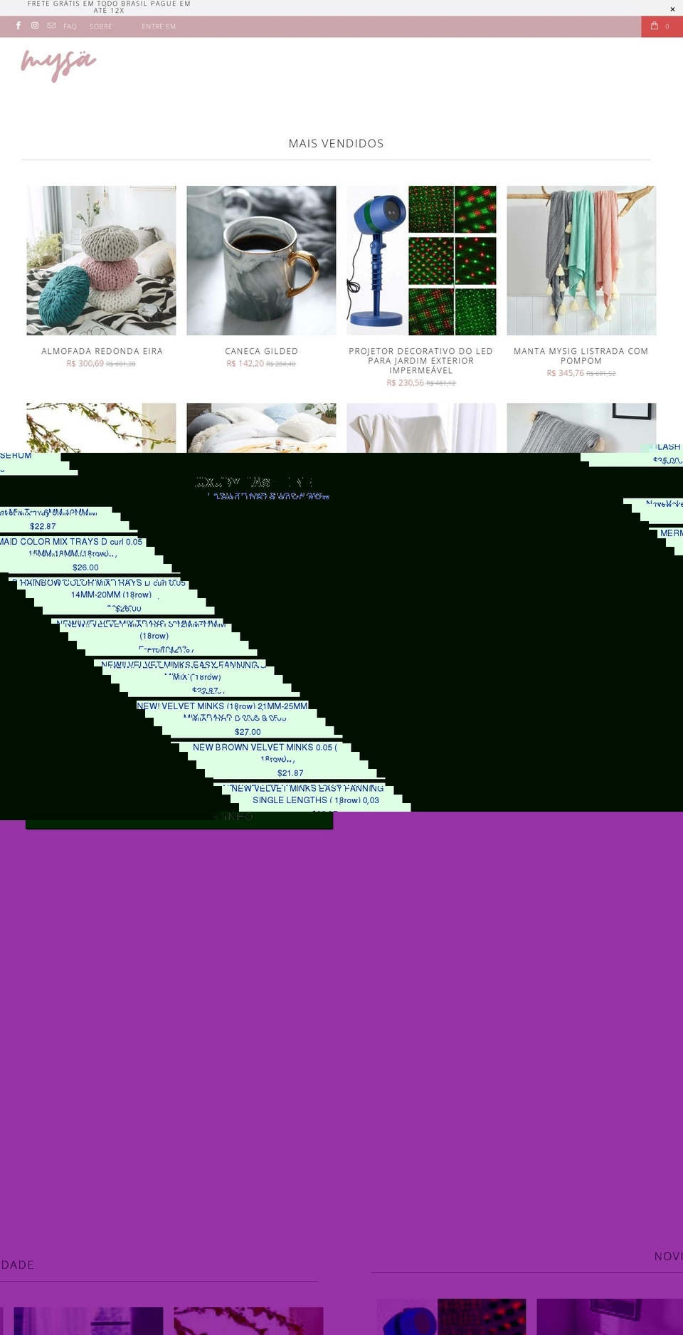 bombshelllashesandbrows.com shopify website screenshot