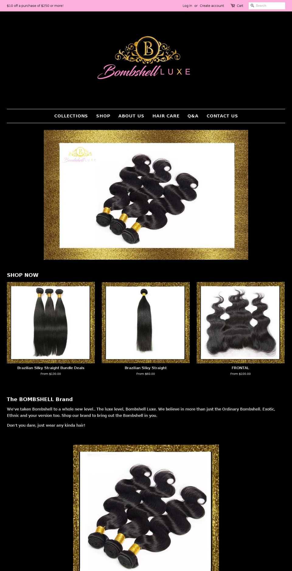 bombshellluxe.com — Shopify storefront screenshot