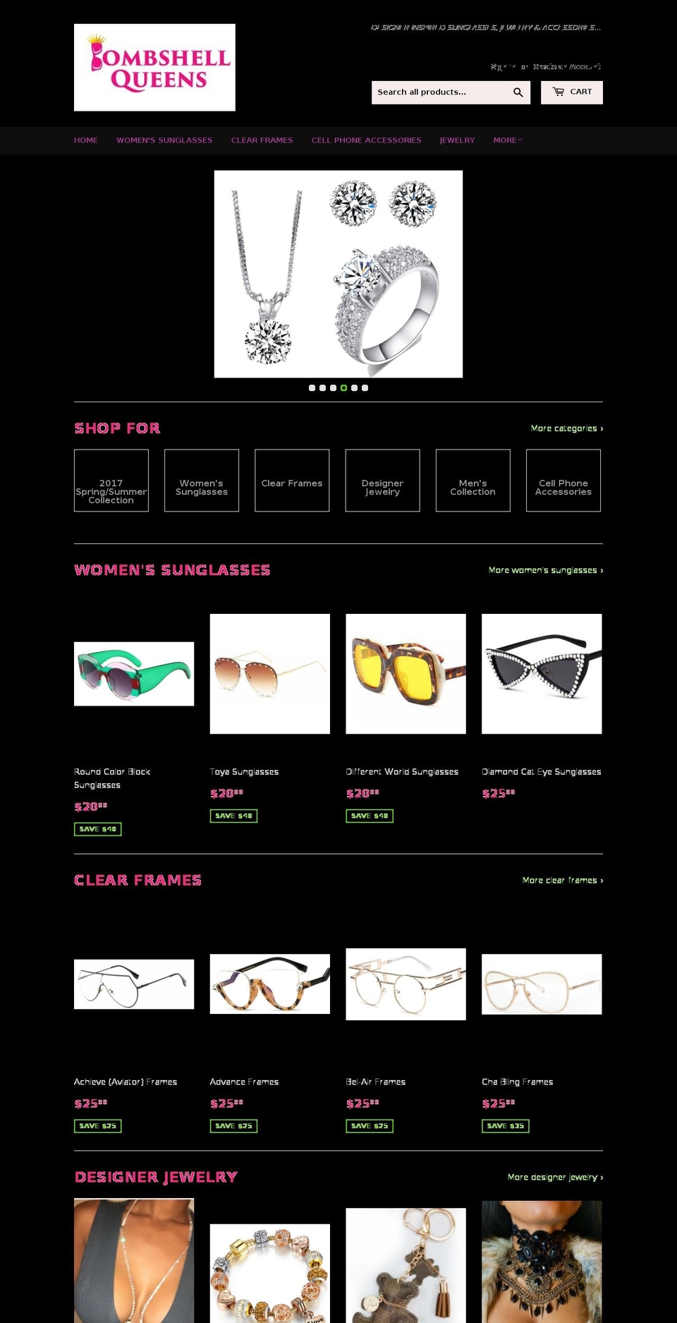 bombshellqueens.com — Shopify storefront screenshot