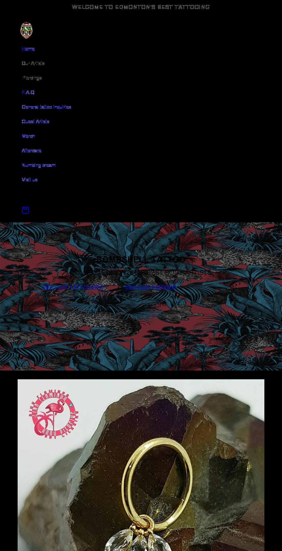 bombshelltattoo.ca shopify website screenshot