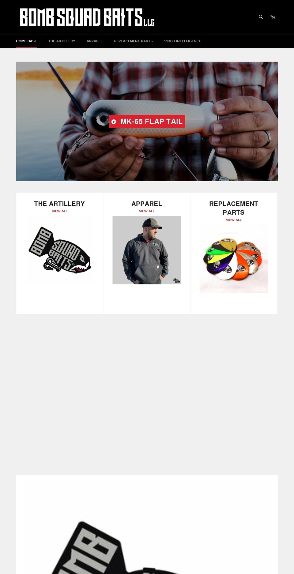 bombsquadbaits.com shopify website screenshot
