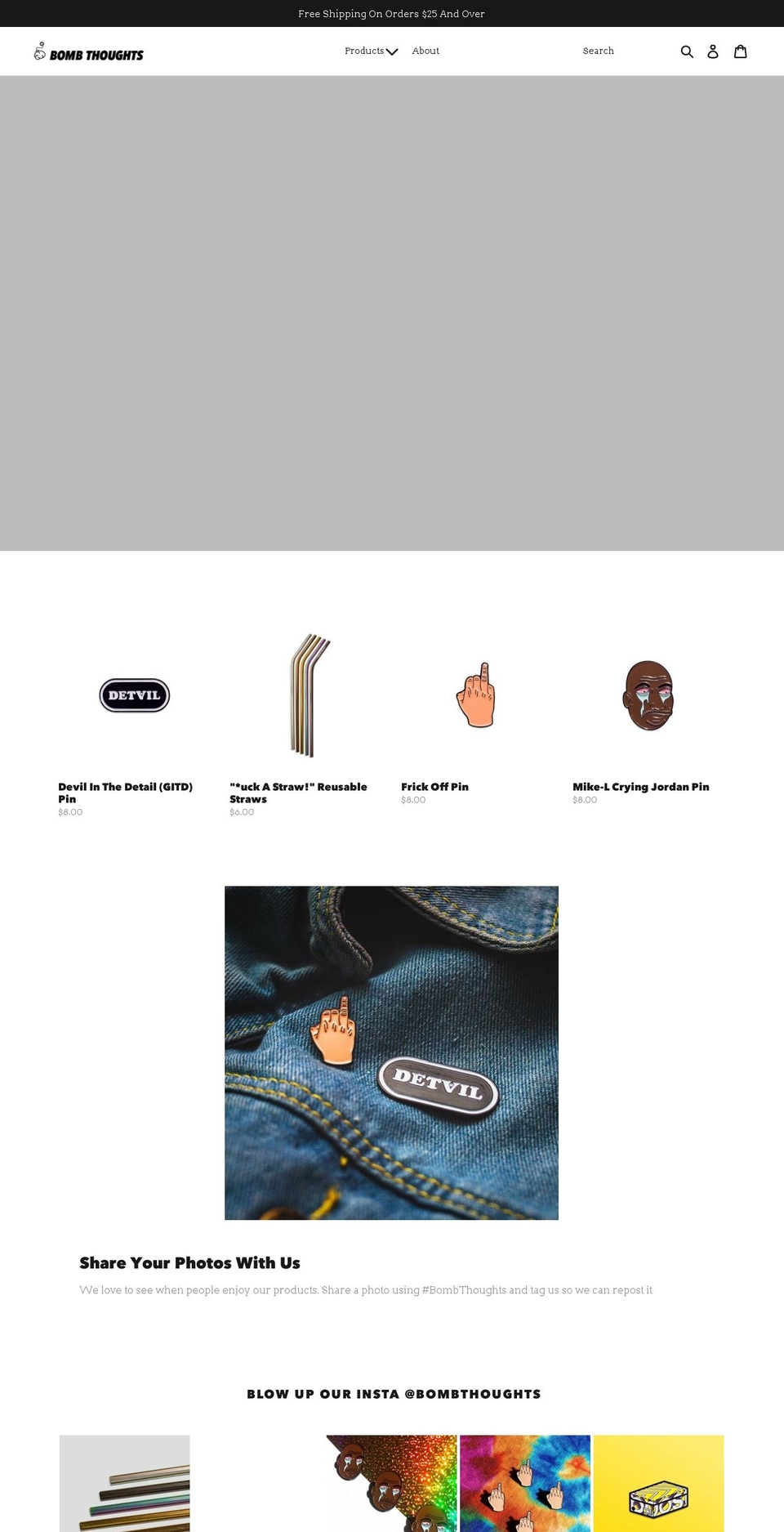bombthoughts.com — Shopify storefront screenshot