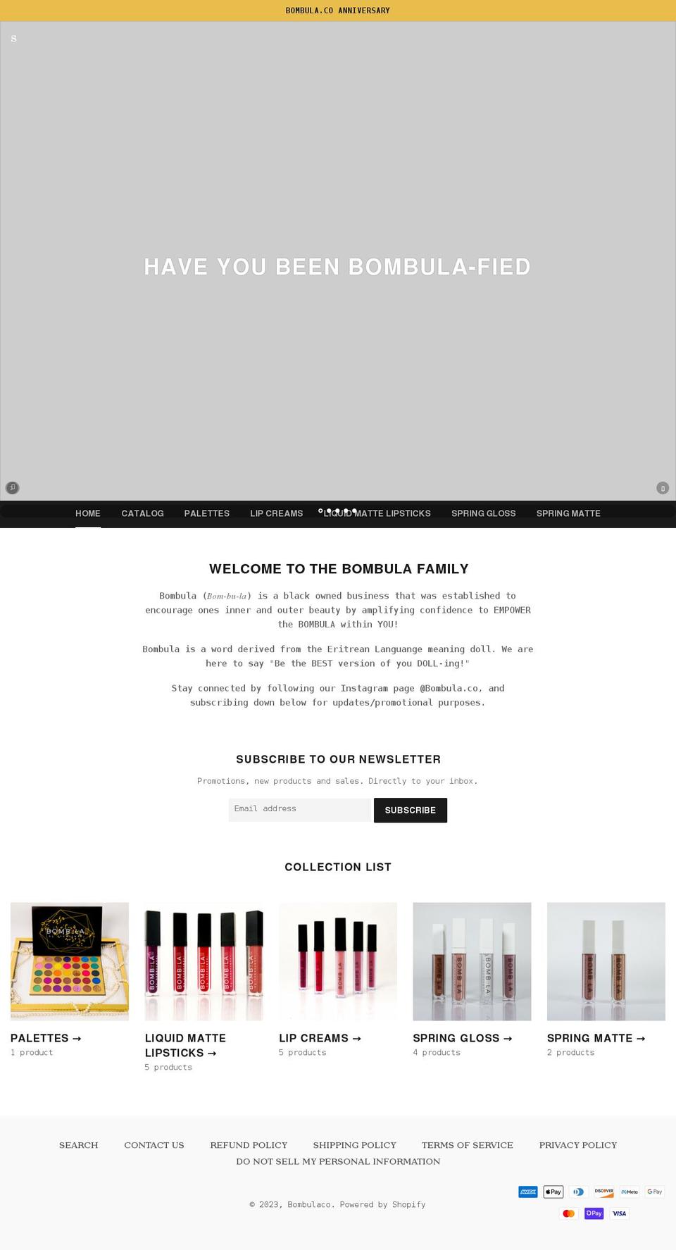bombulaco.com shopify website screenshot