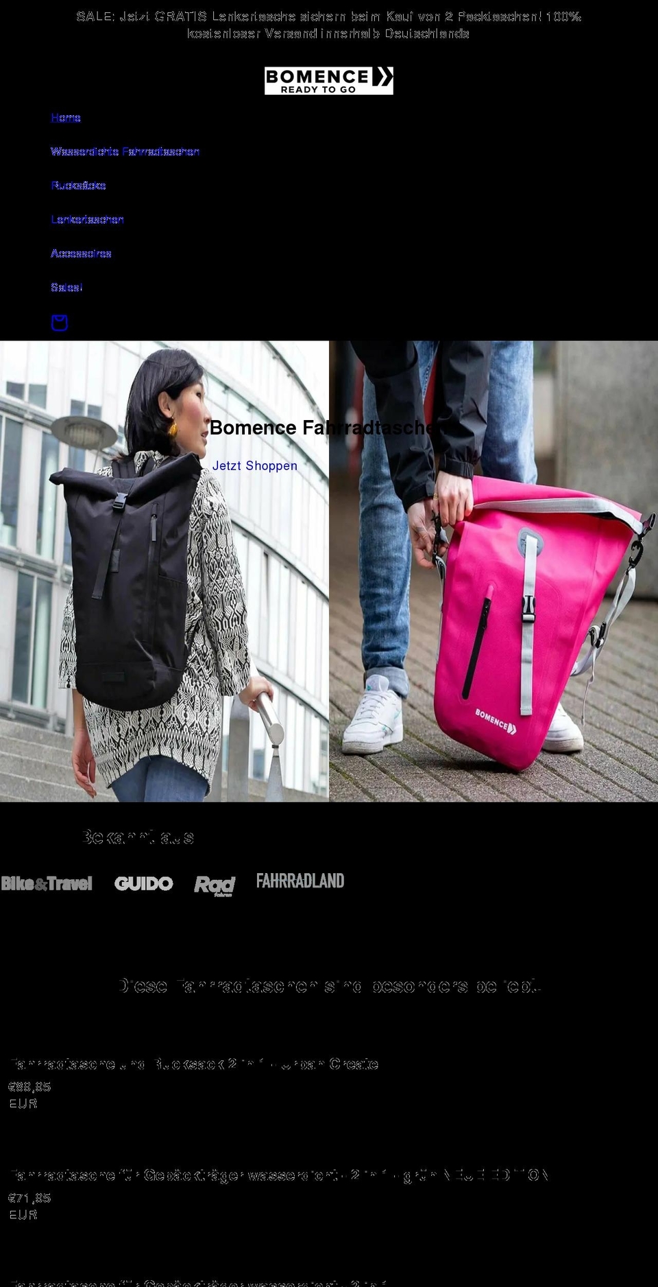 bomence.com shopify website screenshot