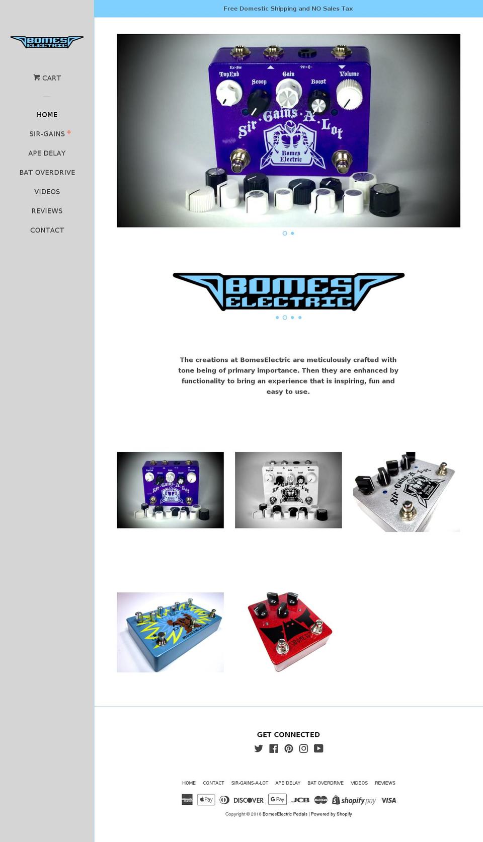 Pop New Tabs Shopify theme site example bomeselectricpedals.com