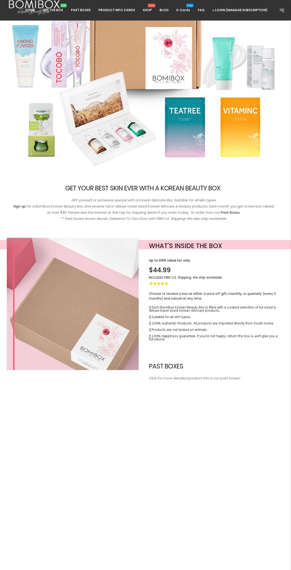 OREO Shopify theme site example bomibox.com