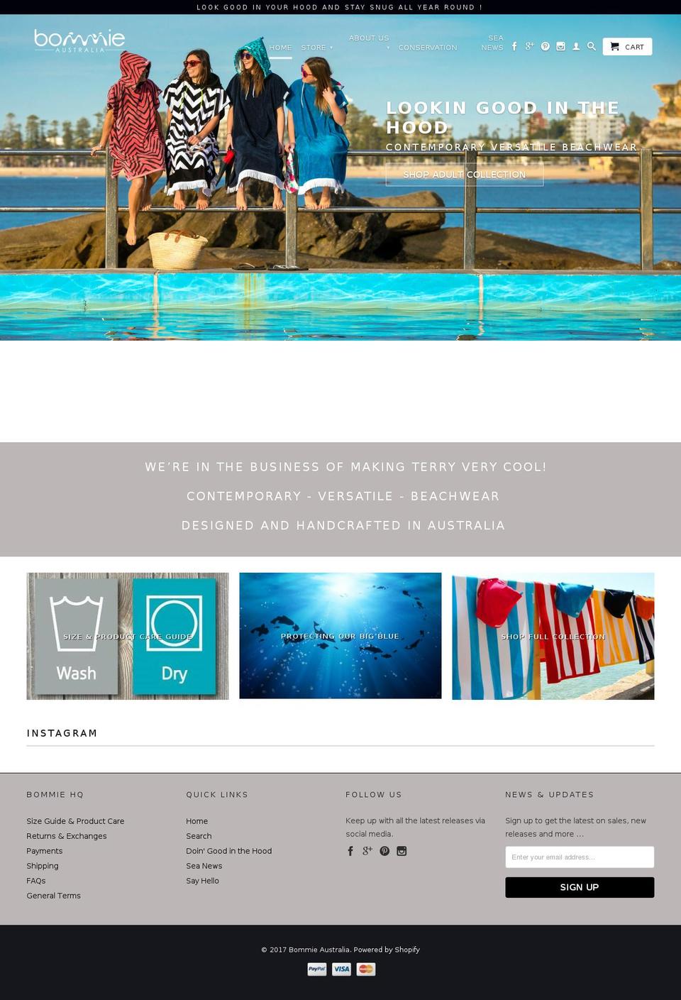 bommieaustralia.com shopify website screenshot