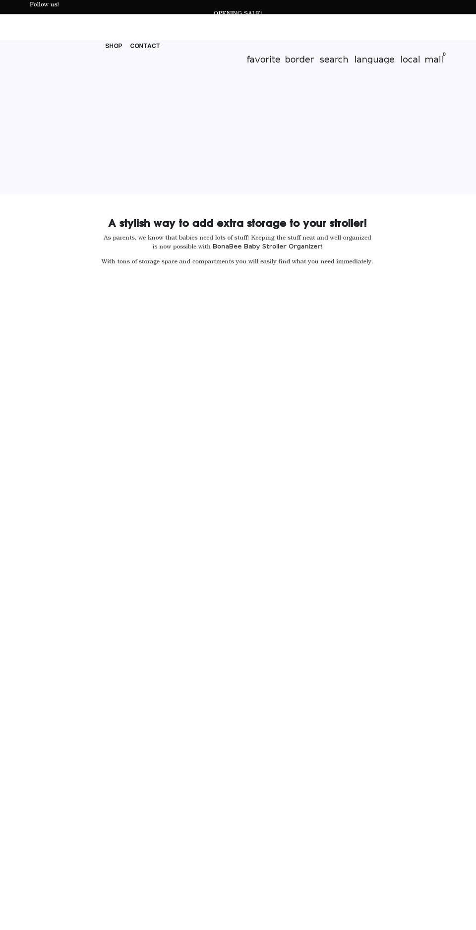 bonabeebaby.com shopify website screenshot