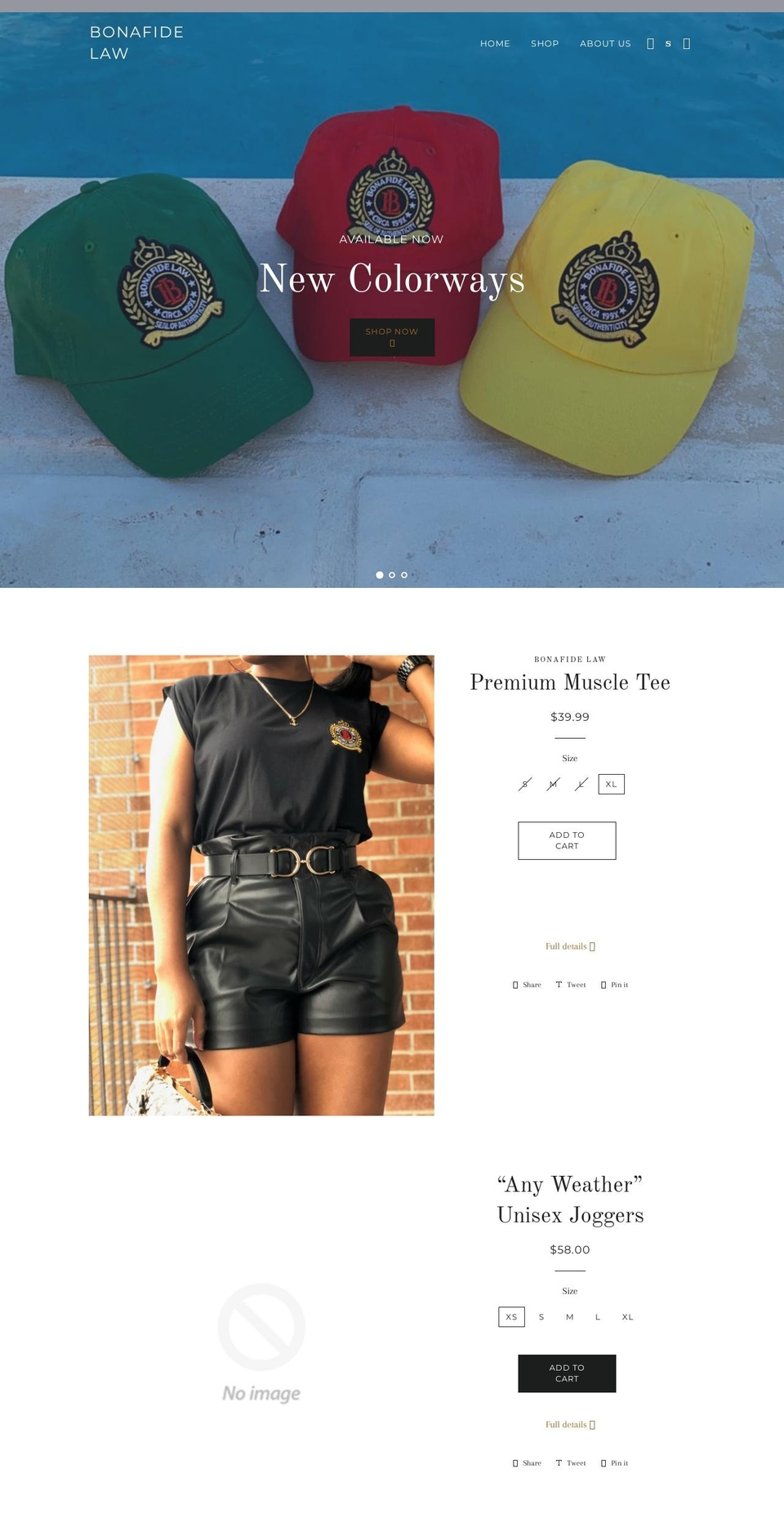 bonafide-law.com shopify website screenshot