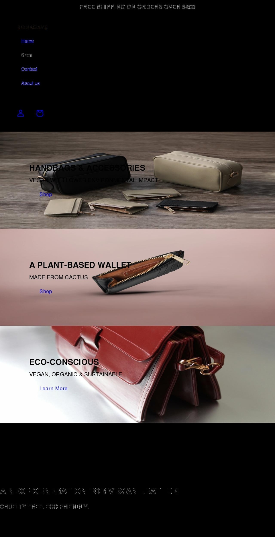 bonagave.com shopify website screenshot