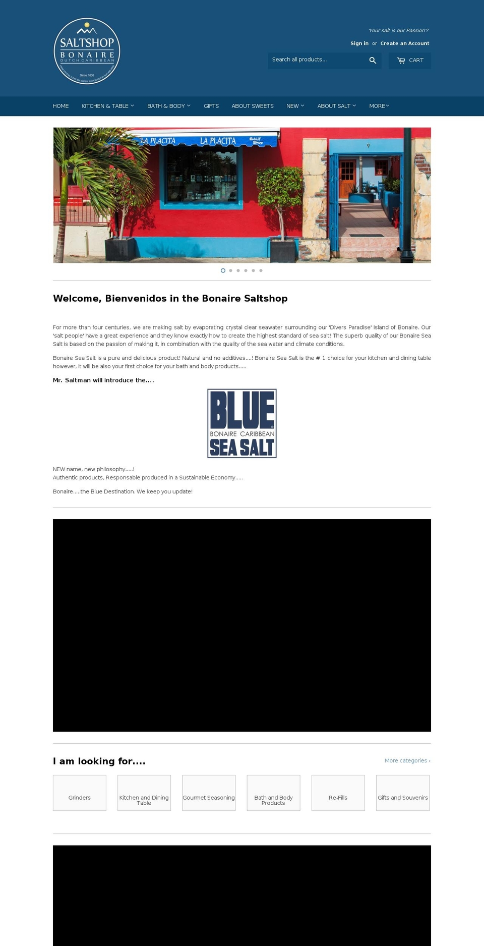 bonairesaltshop.com shopify website screenshot