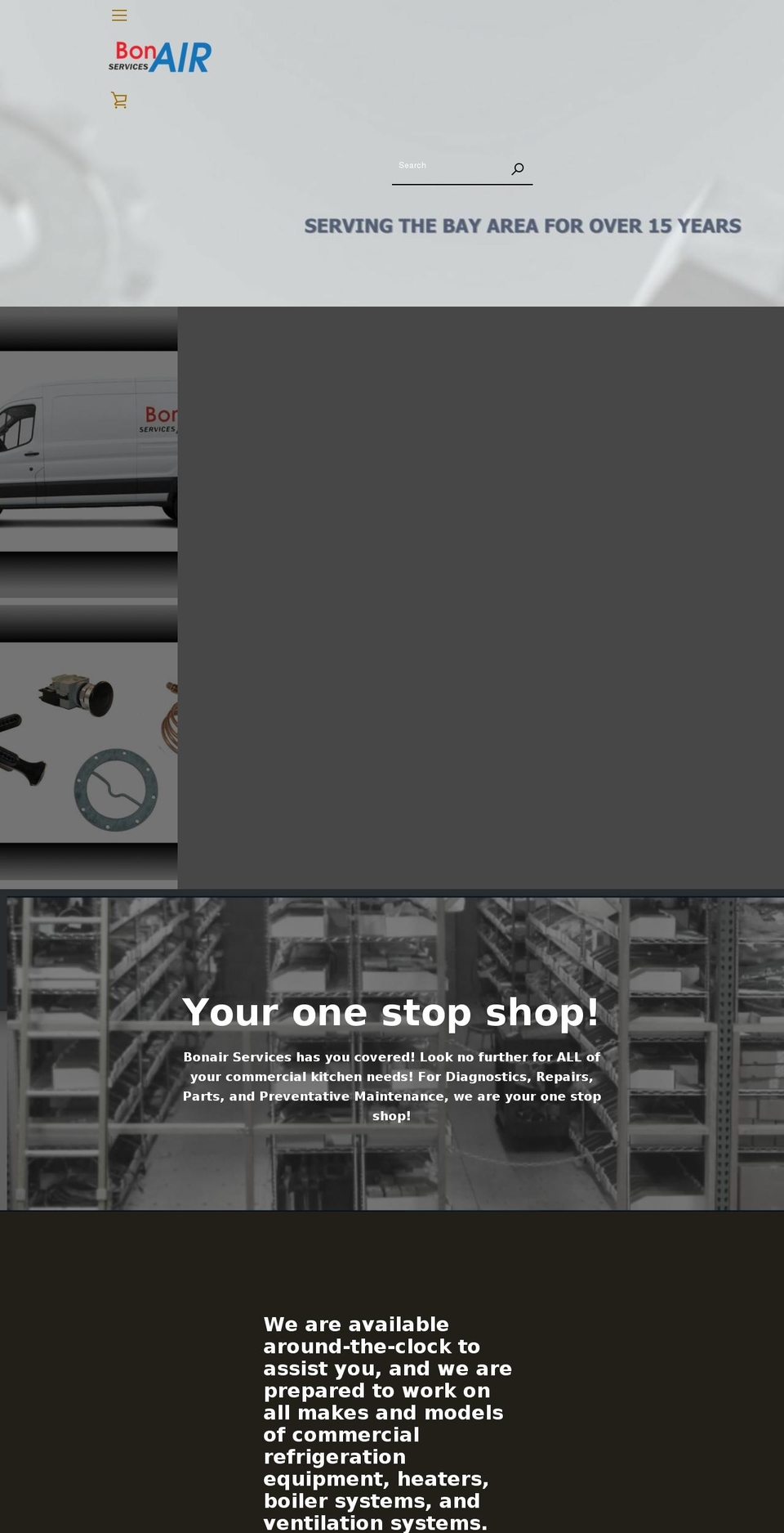 bonairservices.com shopify website screenshot