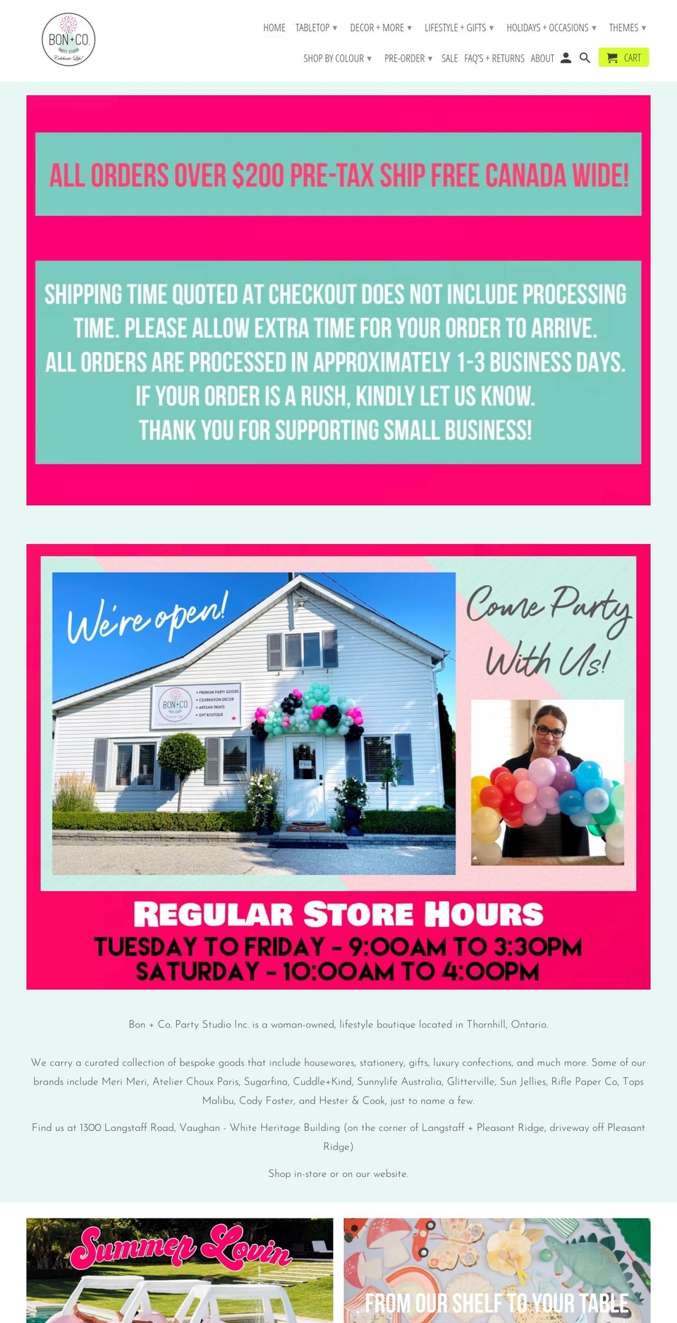 bonandcostudio.ca shopify website screenshot