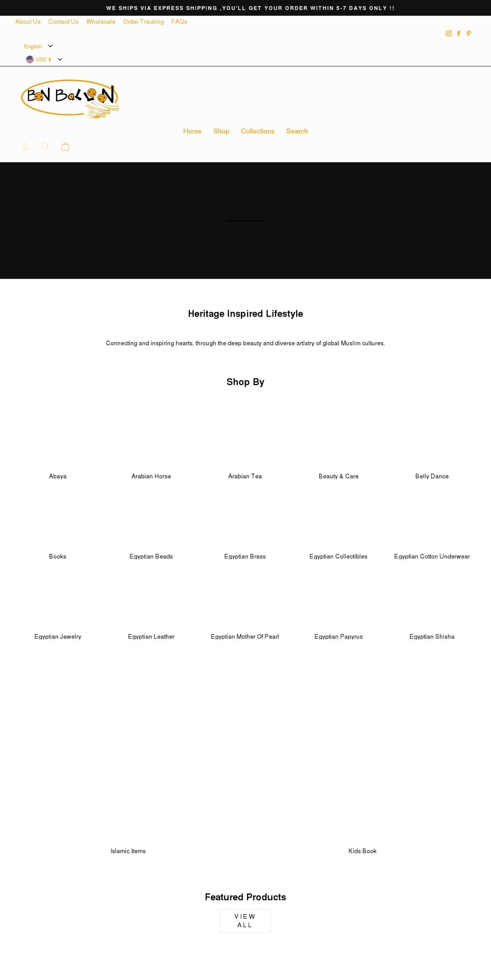 bonballoon.com shopify website screenshot