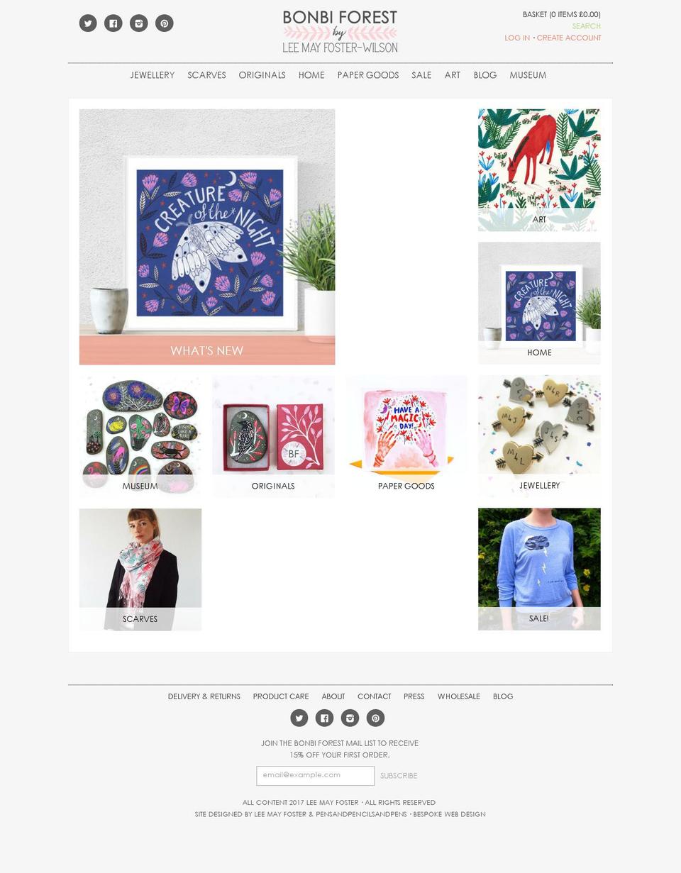 bonbiforest.com shopify website screenshot