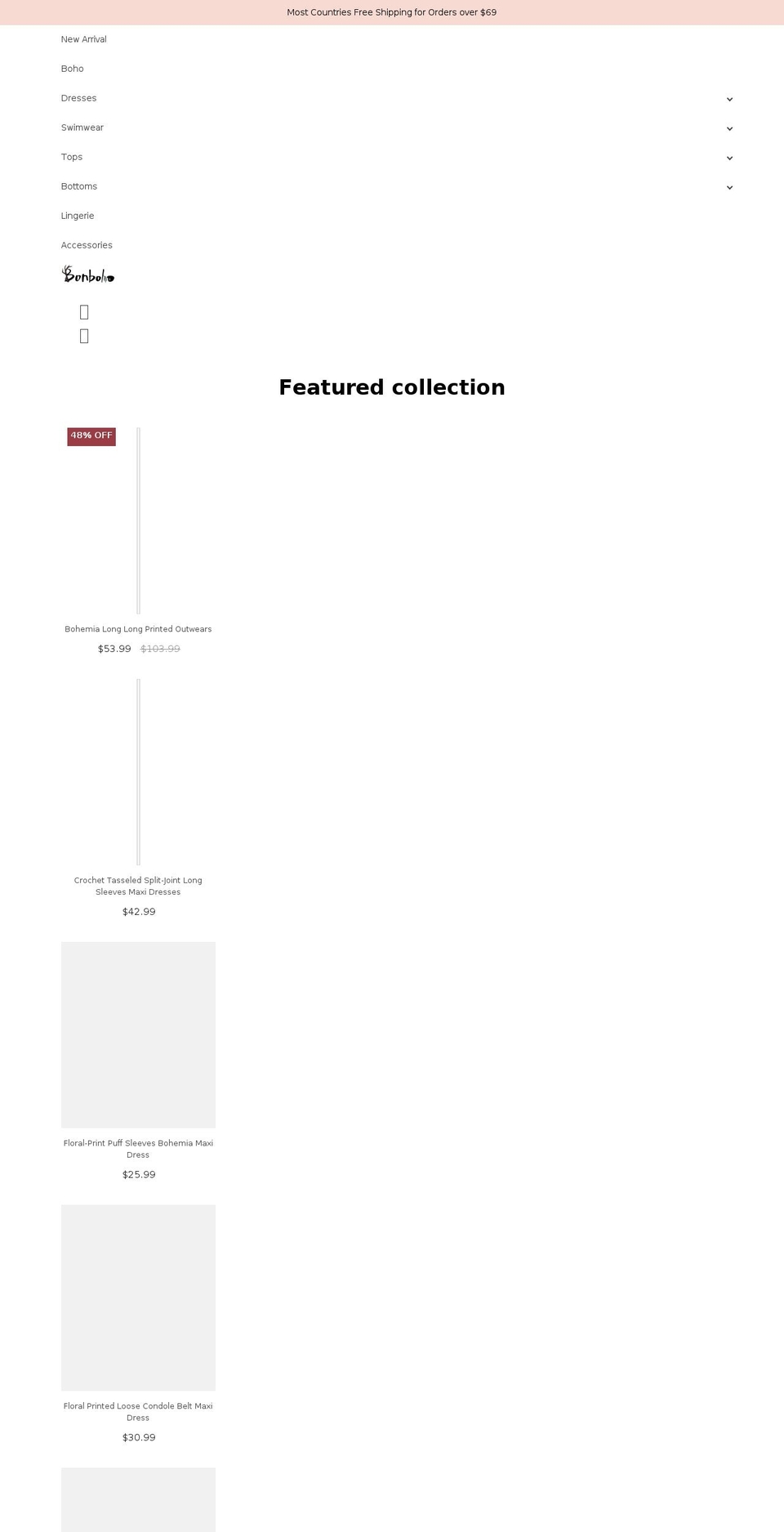 bonboho.com — Shopify storefront screenshot