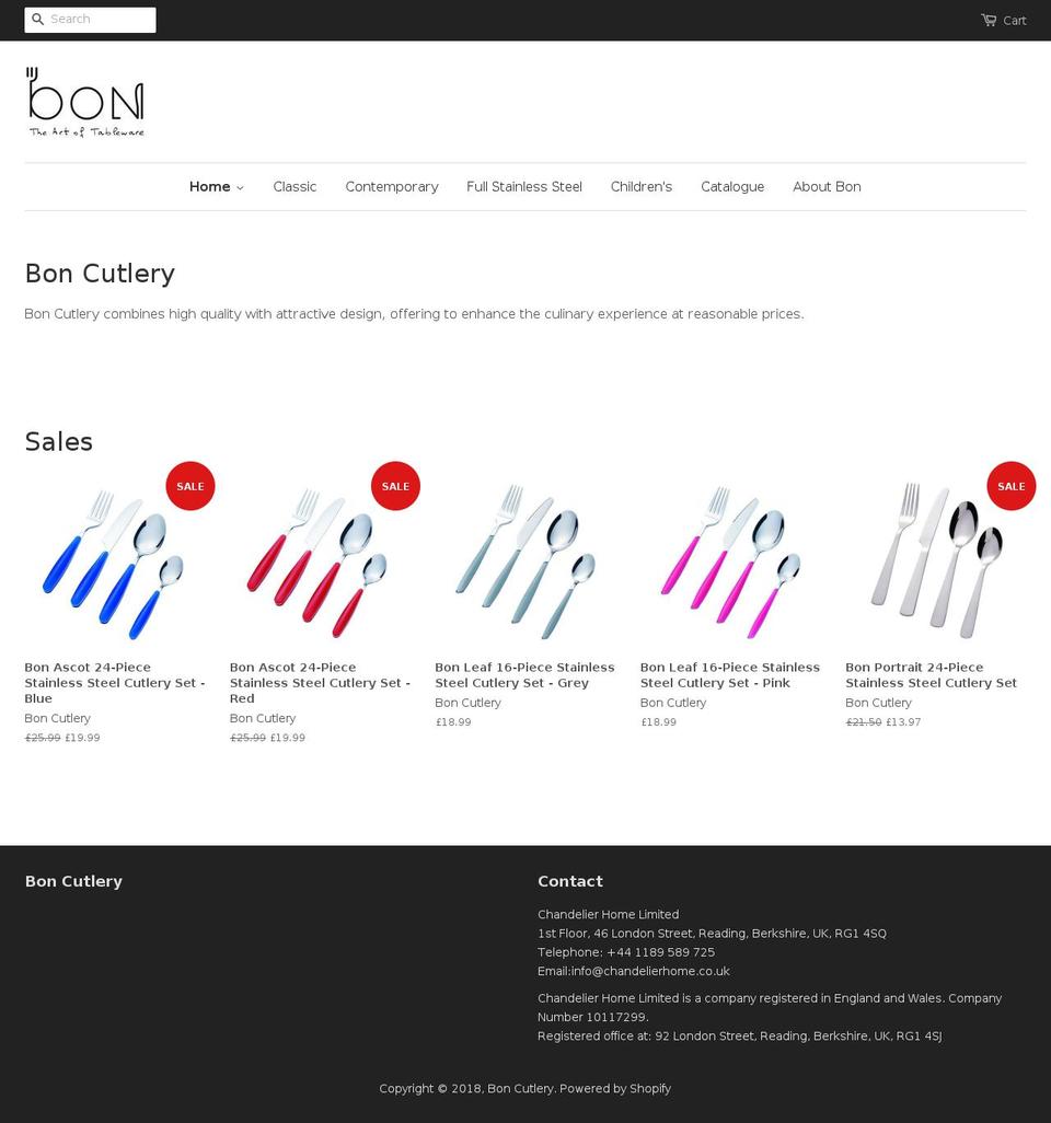 boncutlery.com shopify website screenshot