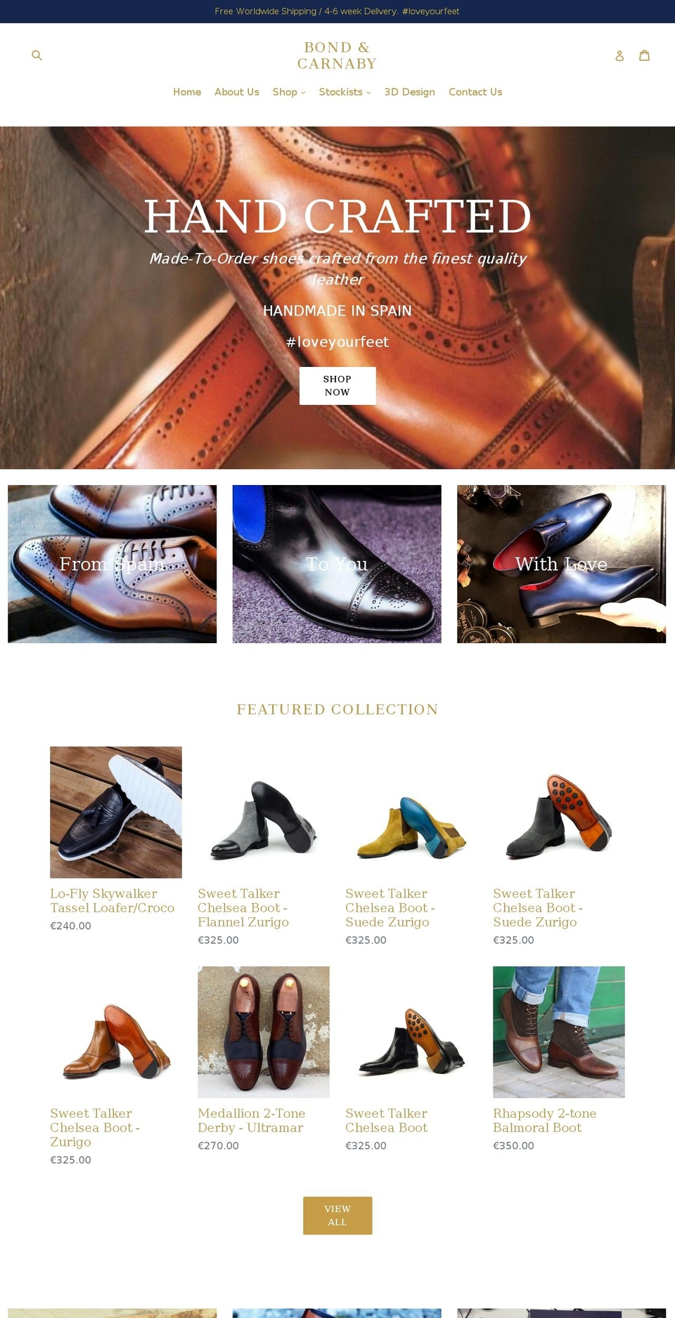bondandcarnaby.com — Shopify storefront screenshot