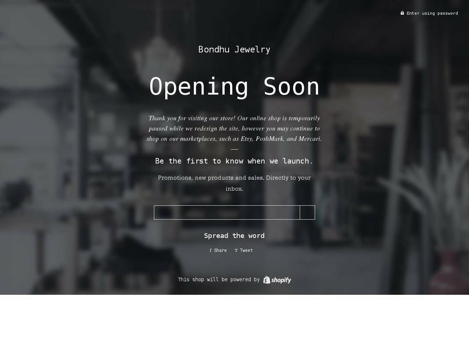 bondhujewelry.com — Shopify storefront screenshot