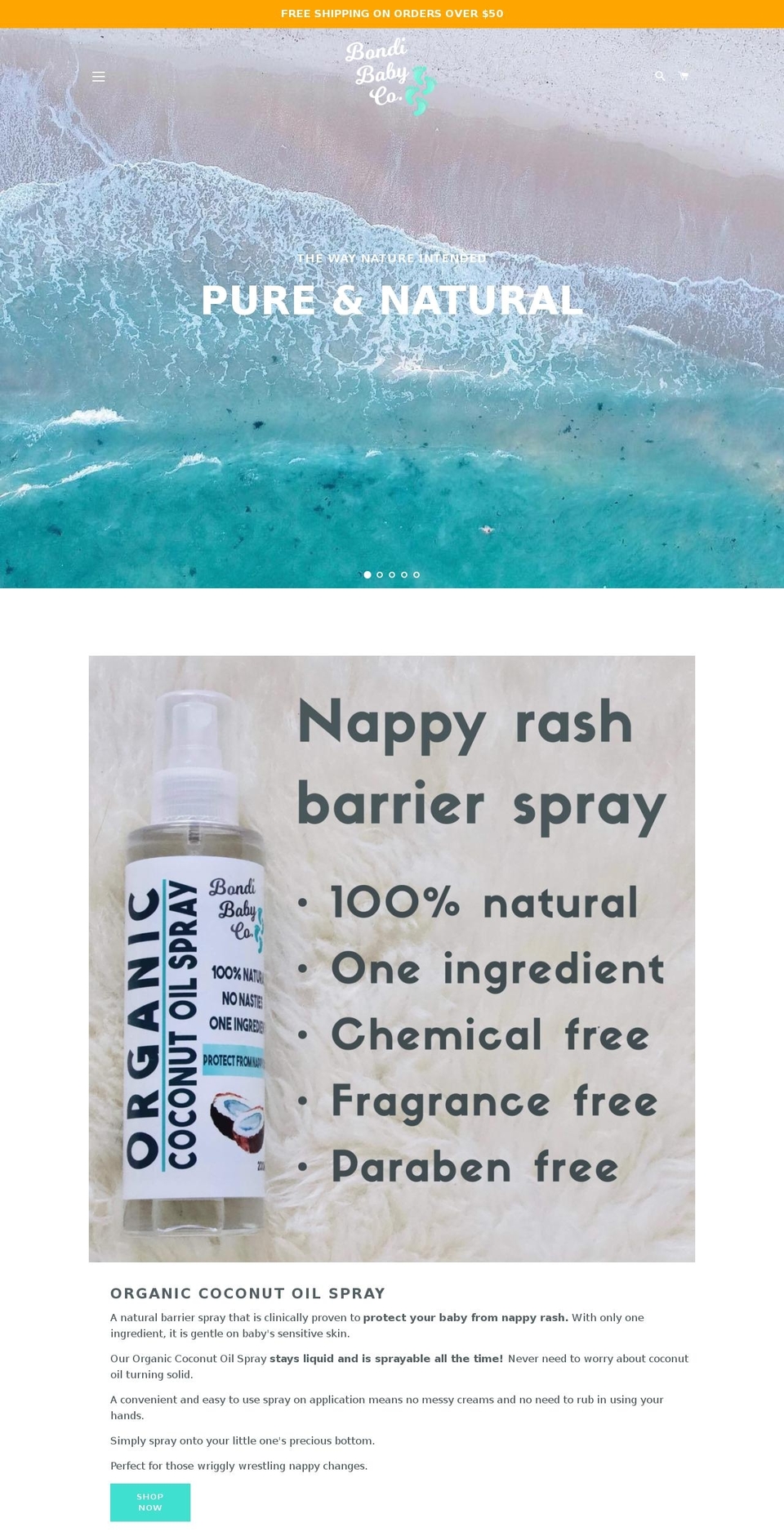 bondibabyco.com — Shopify storefront screenshot