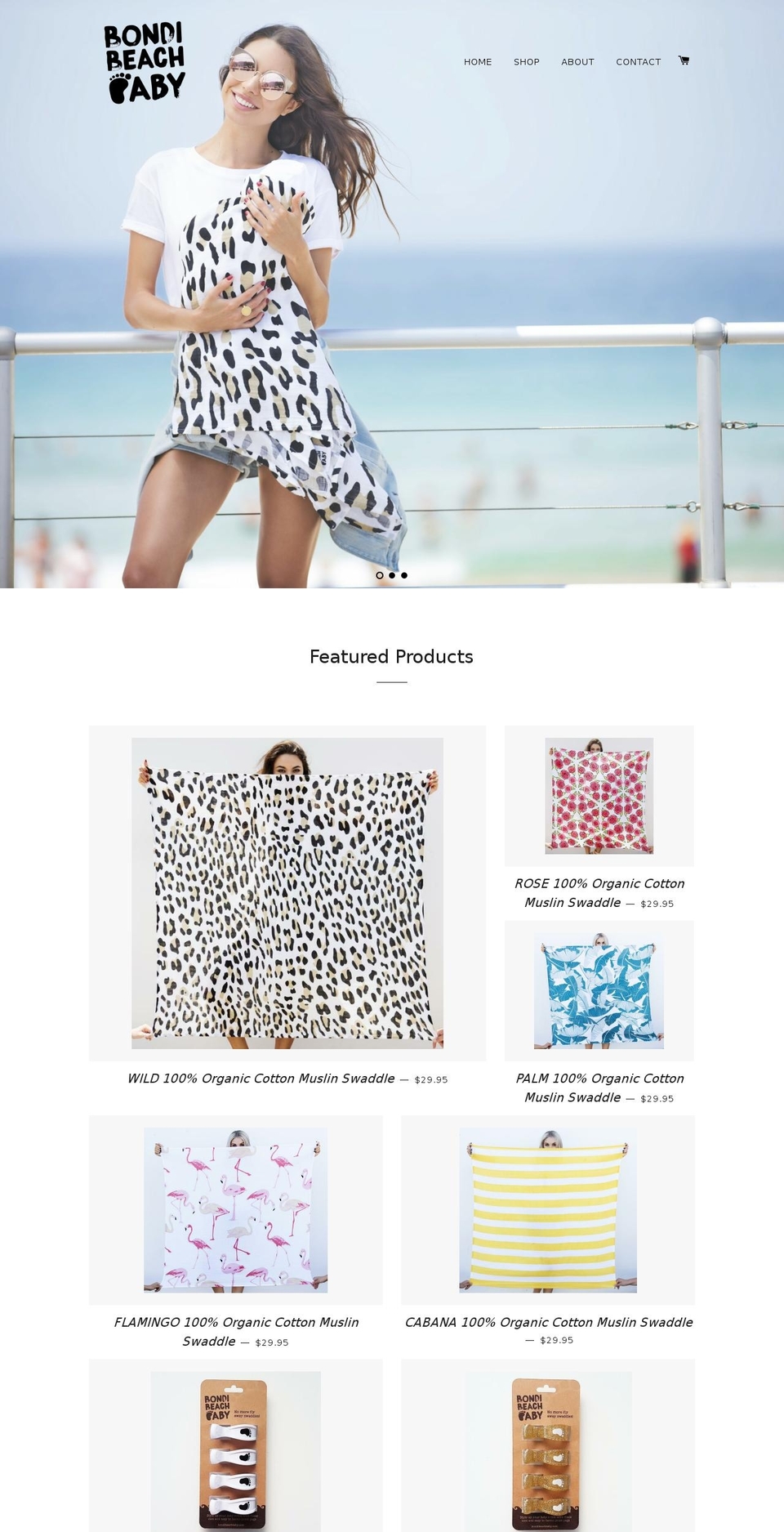 bondibeachbaby.com.au shopify website screenshot