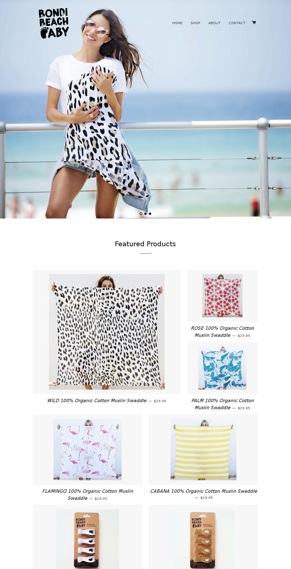 bondibeachbaby.com shopify website screenshot