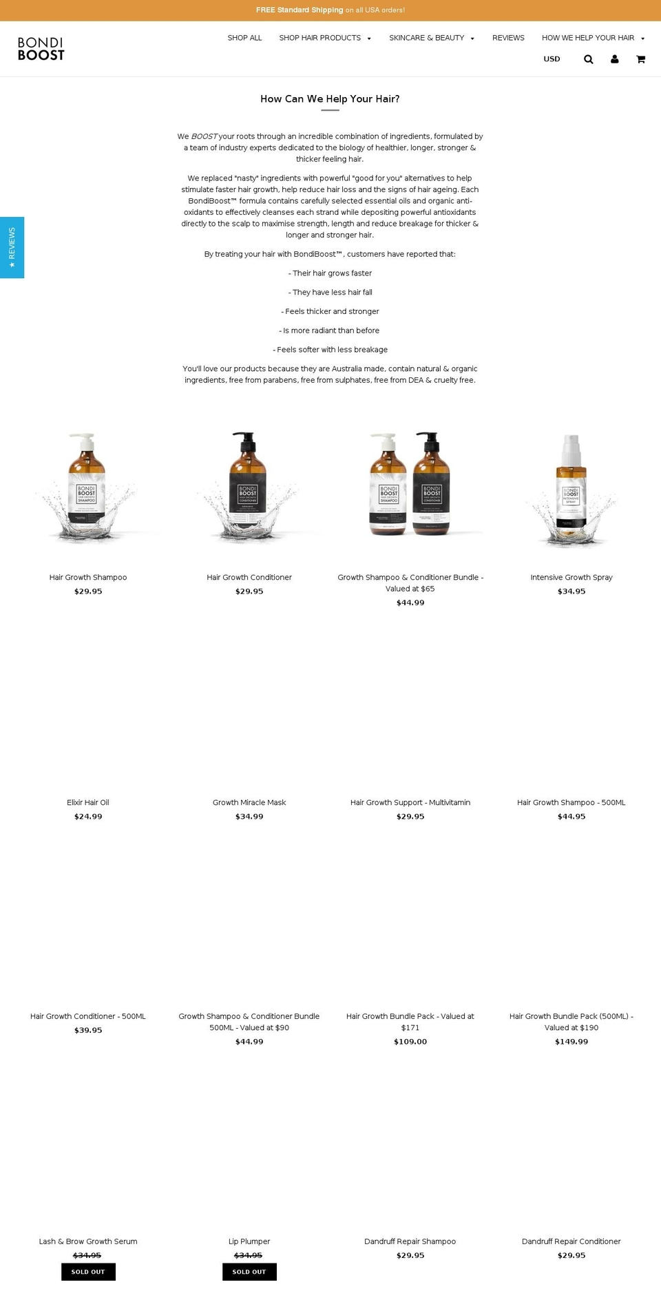 bondiboost.com — Shopify storefront screenshot