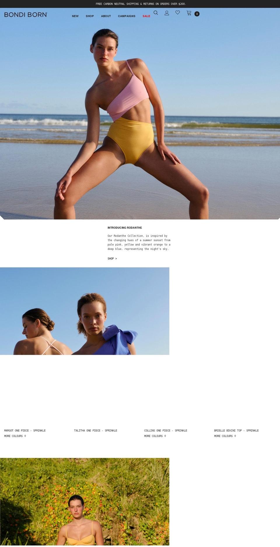 bondiborn.com.au shopify website screenshot