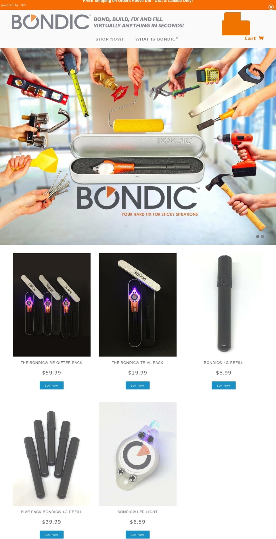 bondic Shopify theme site example bondic-2go.com