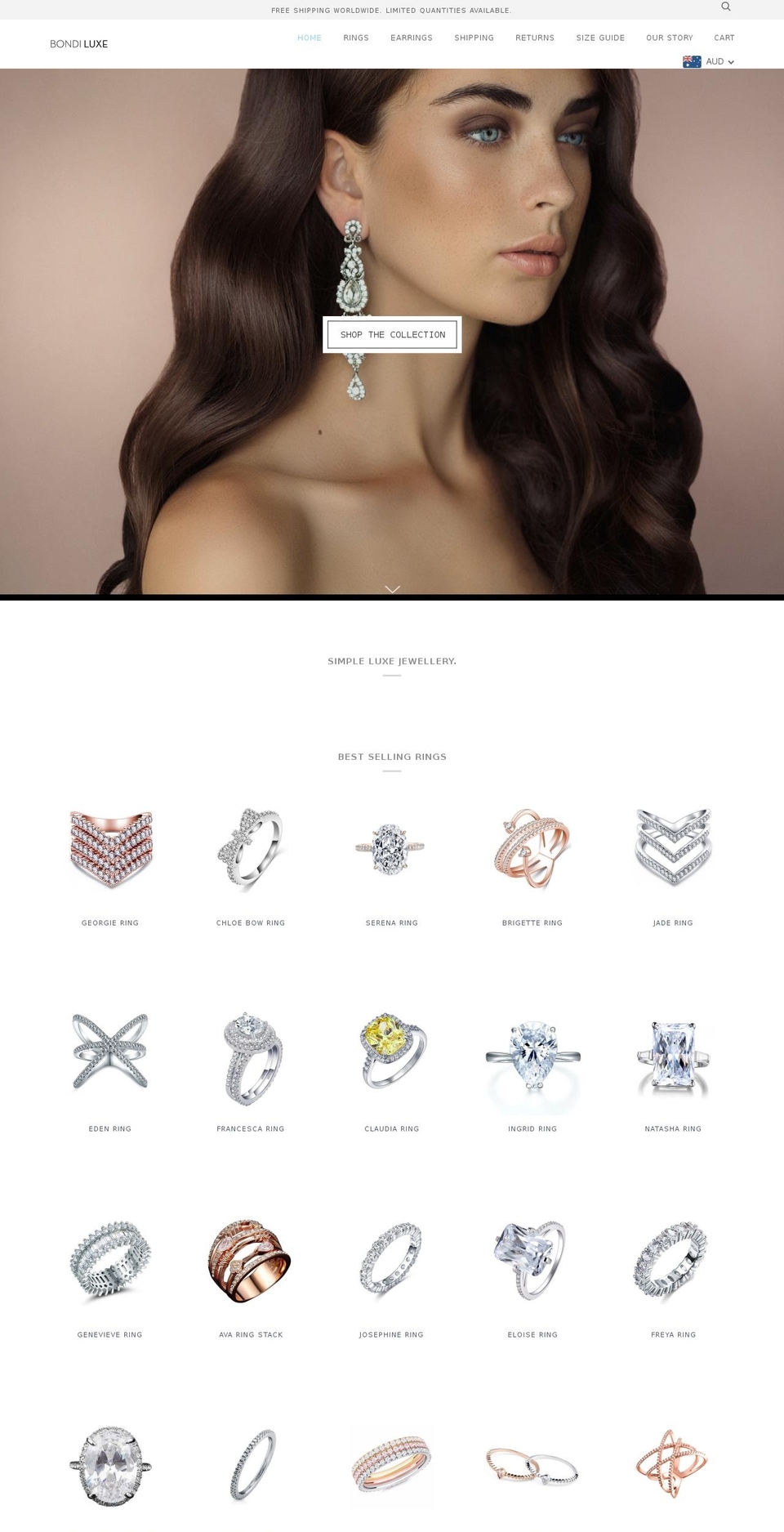 bondiluxe.com — Shopify storefront screenshot