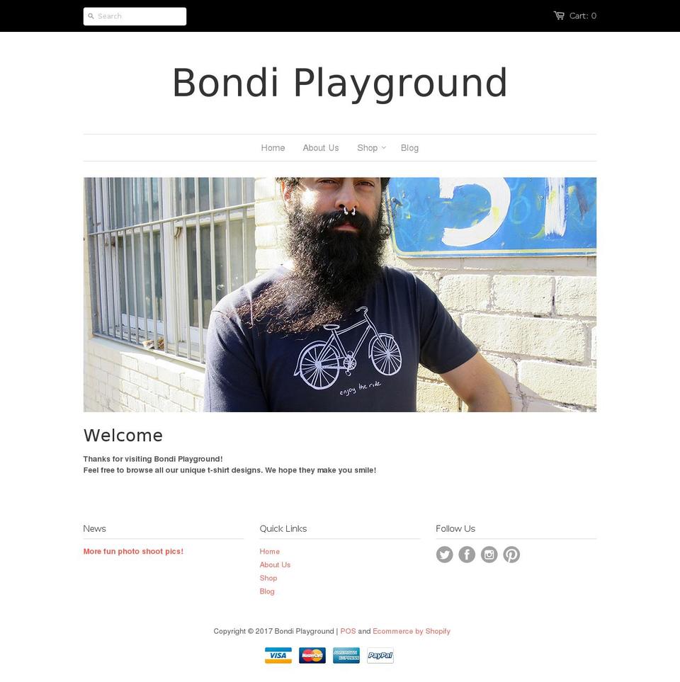 bondiplayground.com.au shopify website screenshot