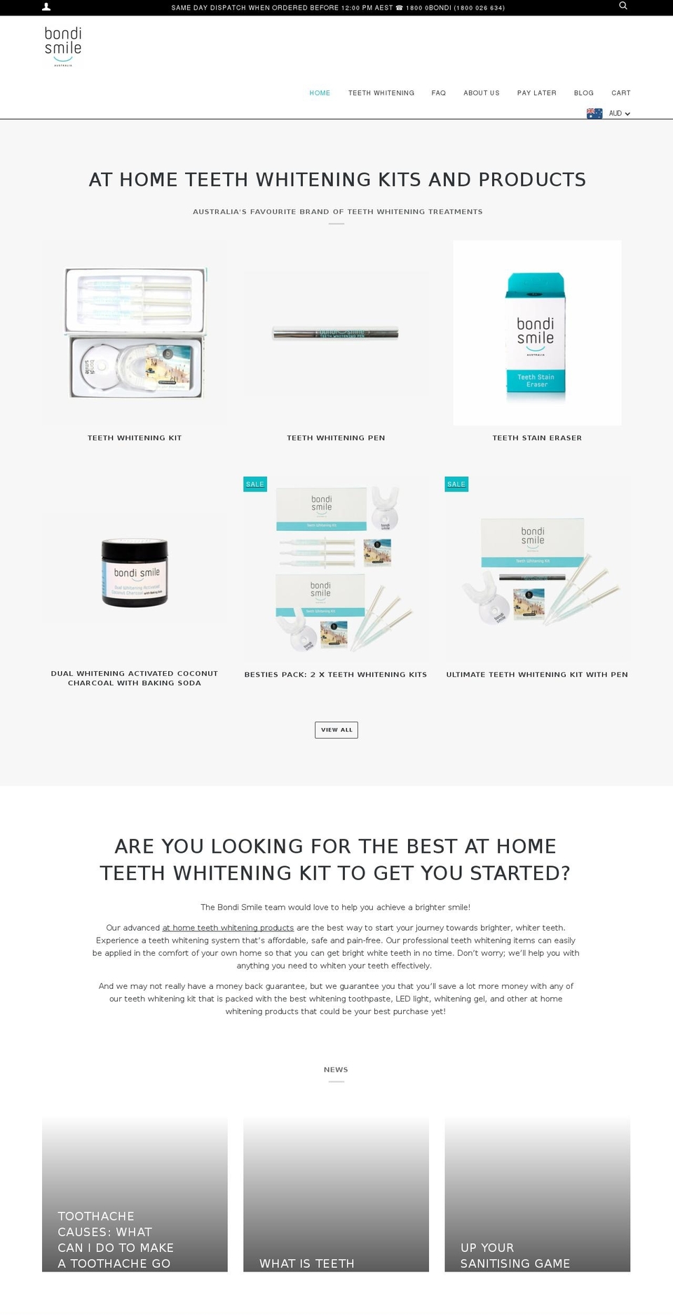 bondismile.com.au shopify website screenshot