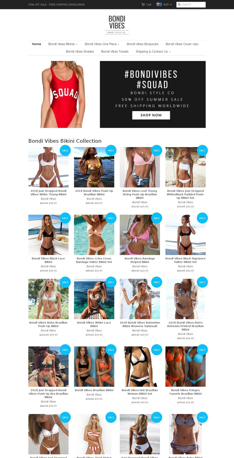 bondivibes.com — Shopify storefront screenshot