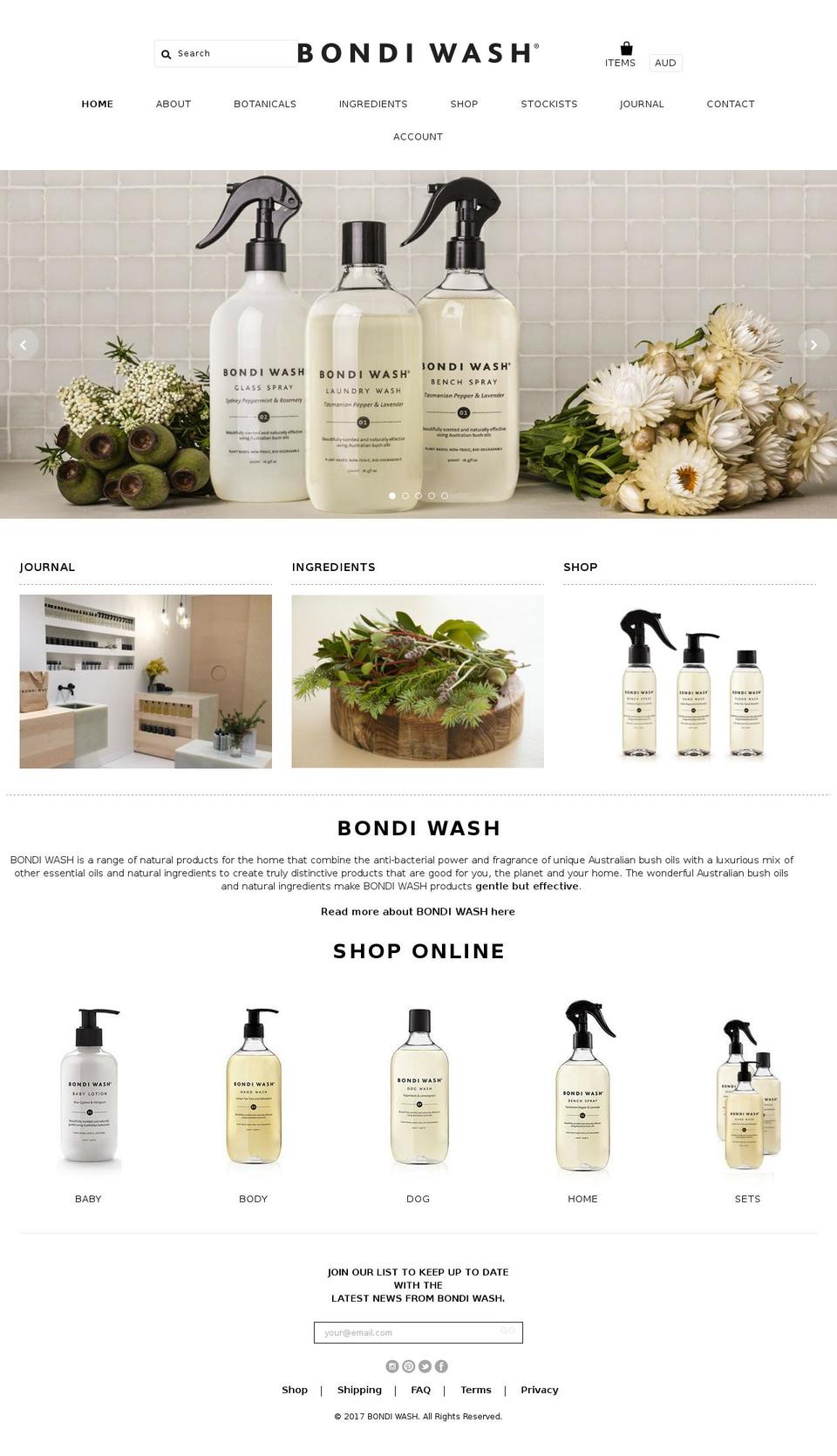 bondiwash.com shopify website screenshot