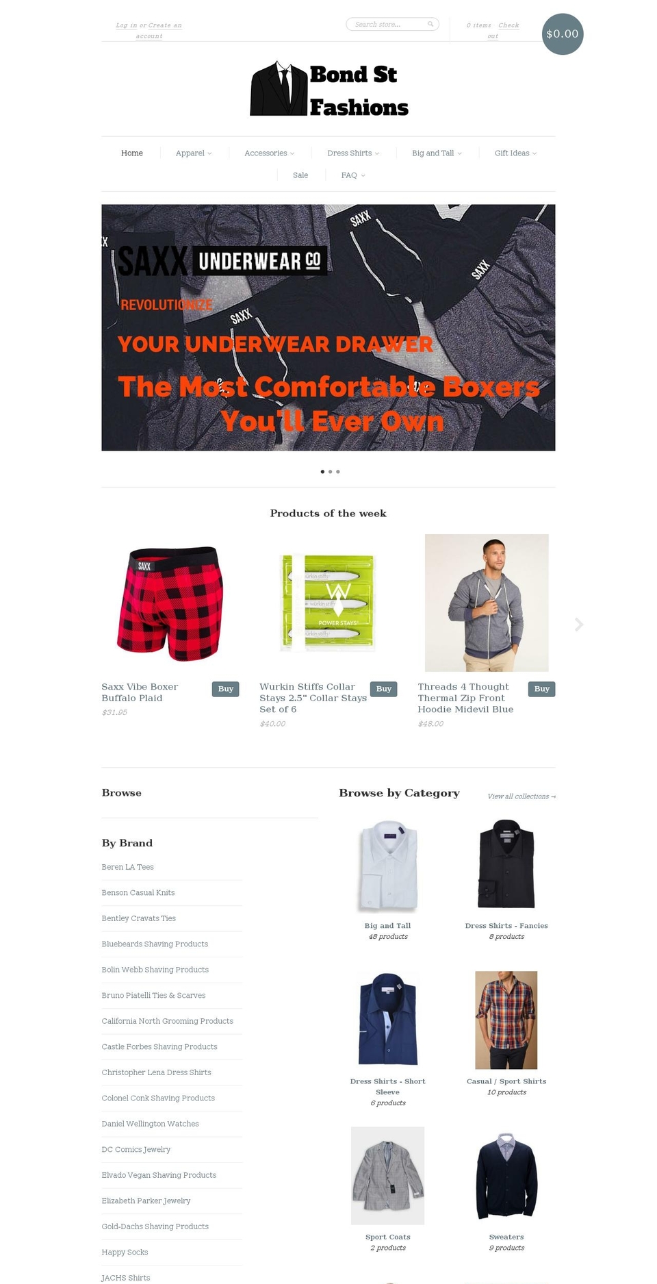 bondstfashions.com shopify website screenshot