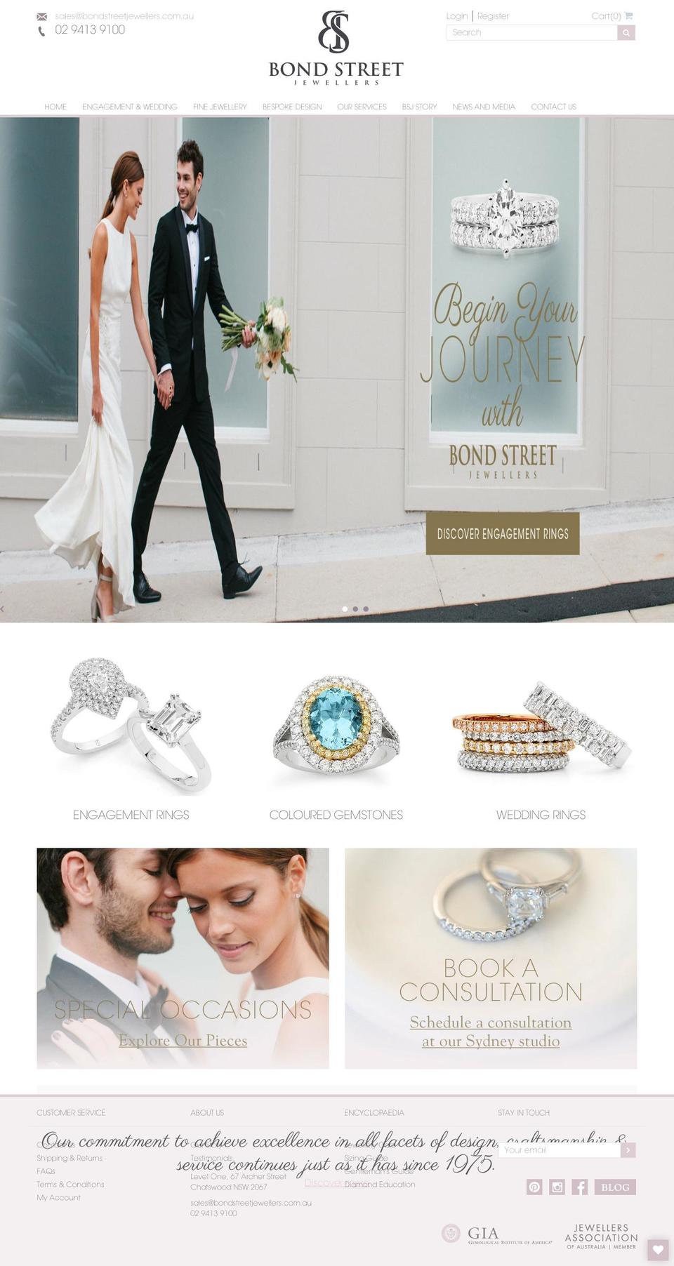 bondstreetjewellers.com.au shopify website screenshot