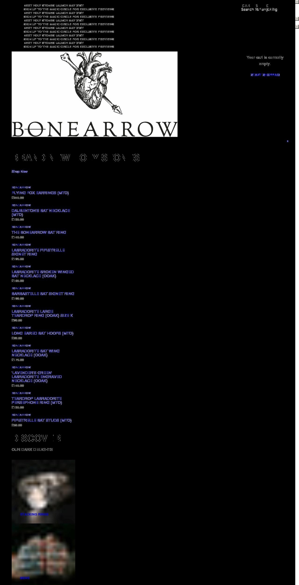 bonearrow.com shopify website screenshot