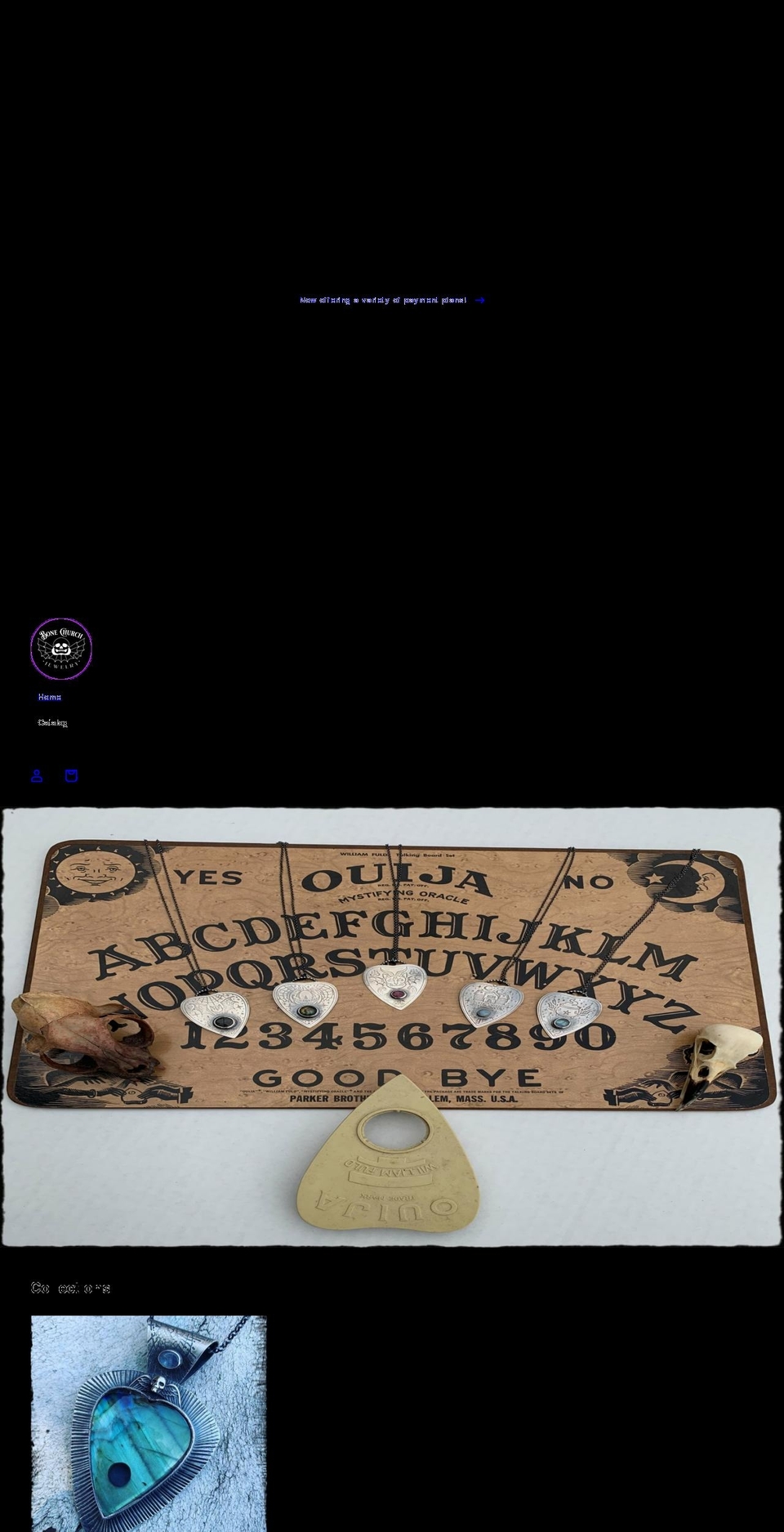 bonechurchjewelry.com shopify website screenshot