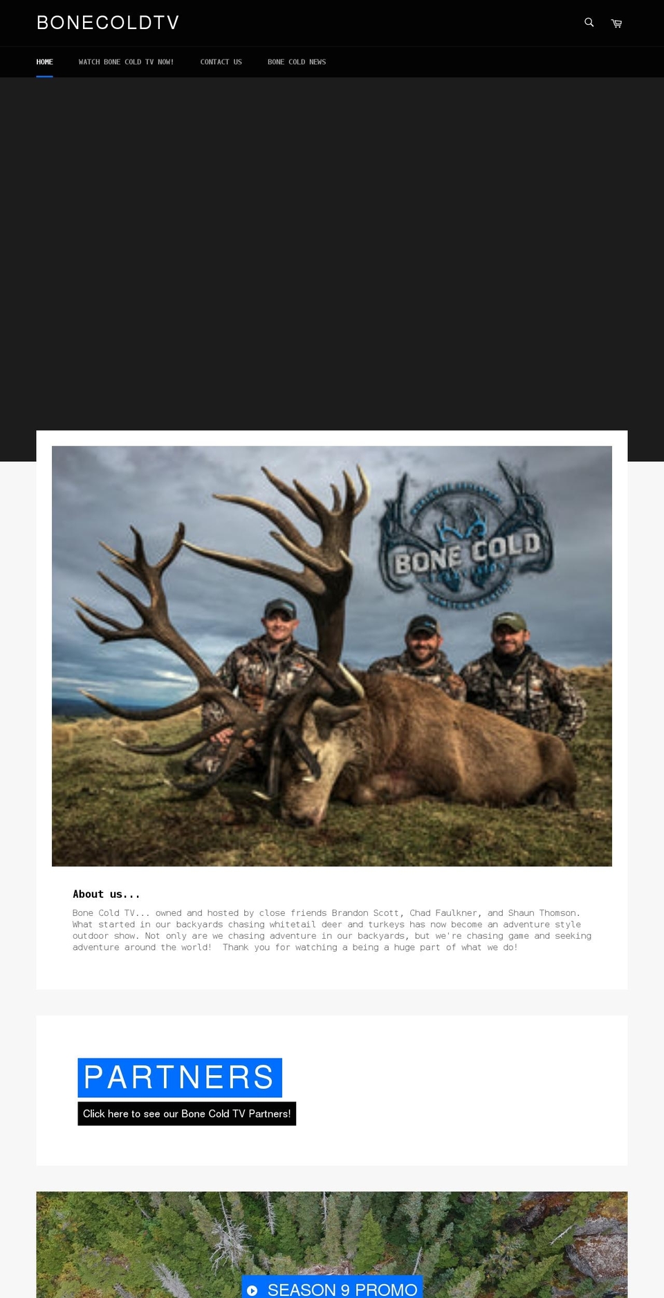 bonecoldtv.com shopify website screenshot