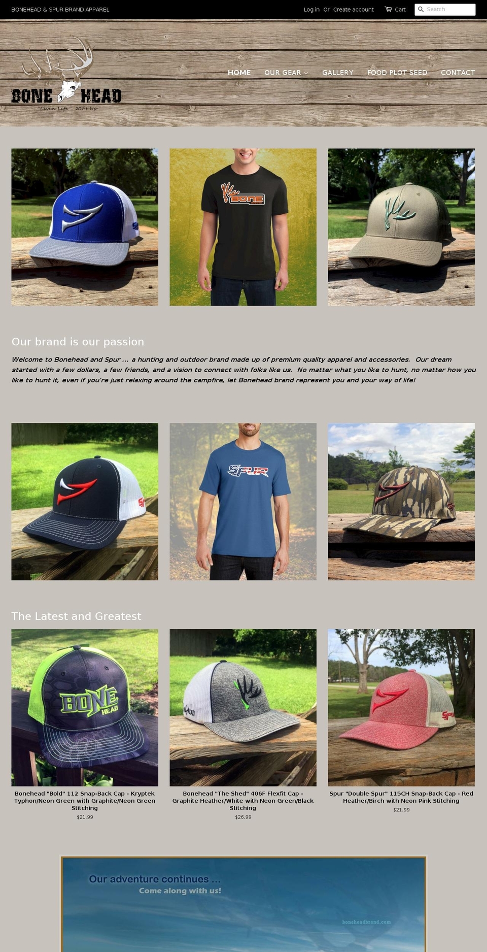 boneheadbrand.com — Shopify storefront screenshot