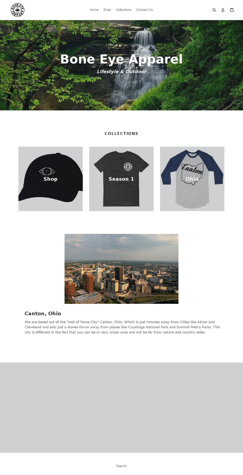 boneyeapparel.com — Shopify storefront screenshot
