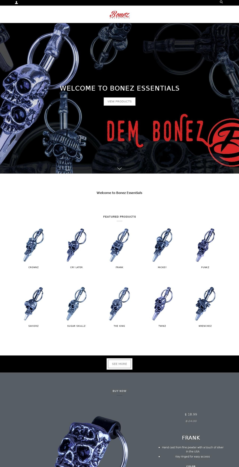 bonezessentials.com shopify website screenshot