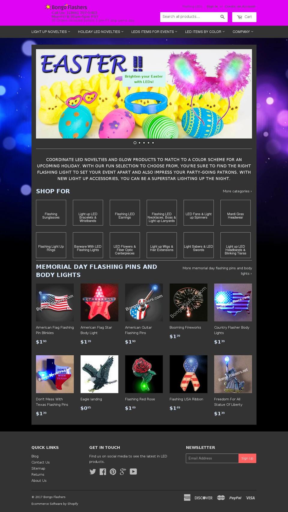 bongoflashers.net shopify website screenshot