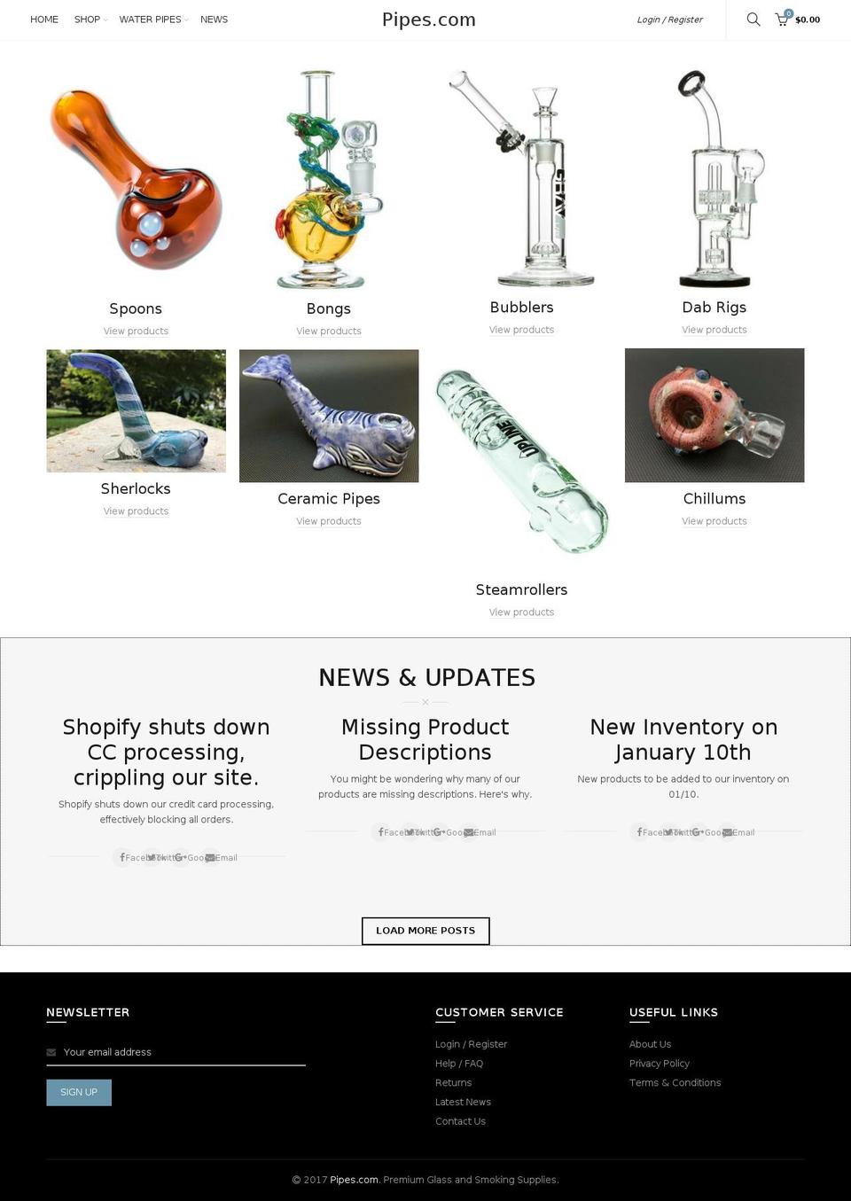 bongs.net shopify website screenshot